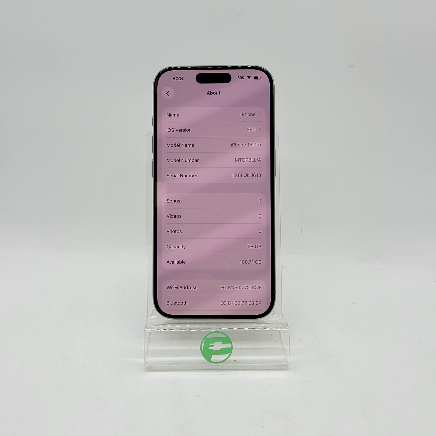 Factory Unlocked Apple iPhone 15 Pro 128GB Natural Titanium MTQP3LL/A