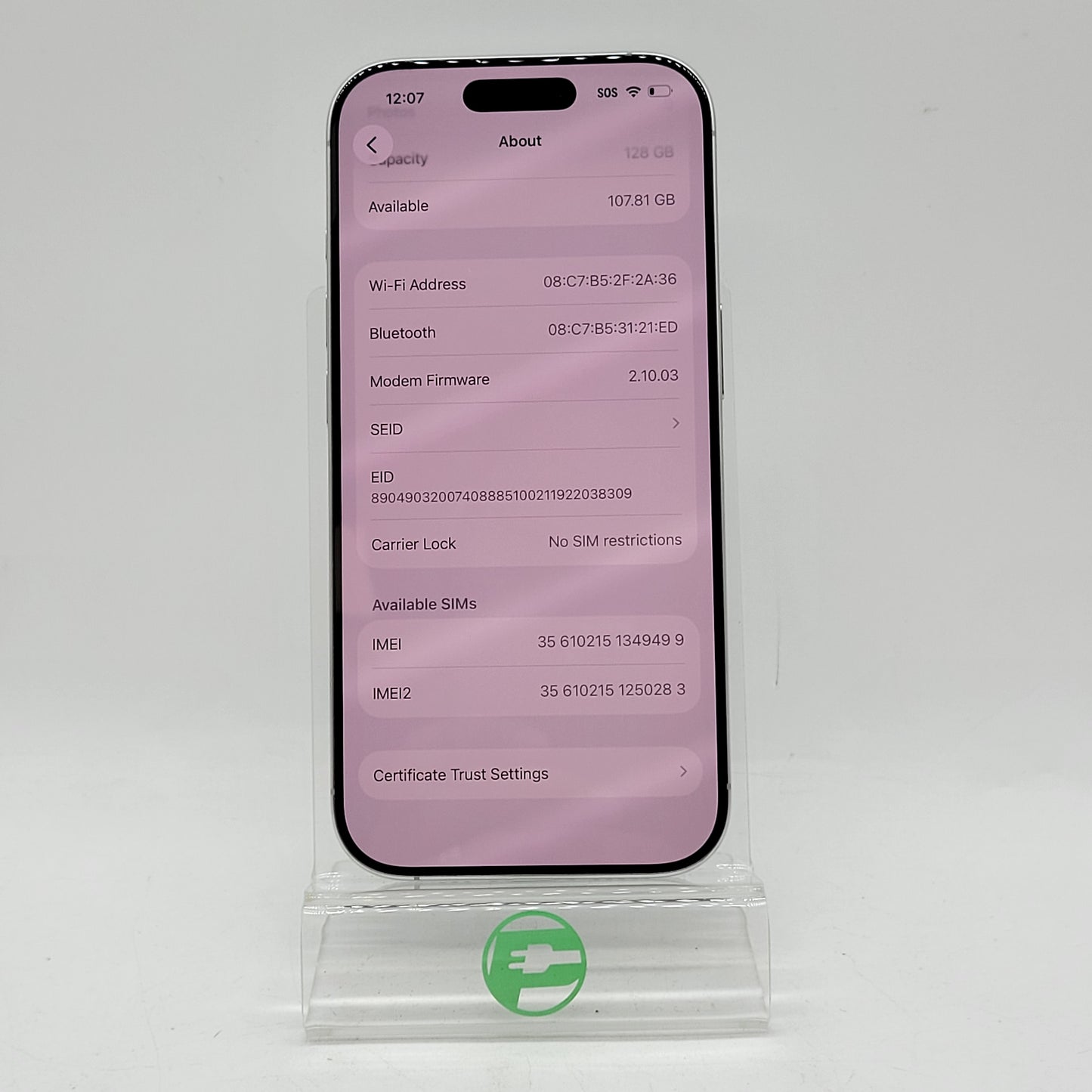 Factory Unlocked Apple iPhone 16 Pro 128GB White MYMA3LL/A