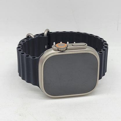Unlocked Apple Watch Ultra 49MM Natural Titanium Ocean Blue Band MQET3LL/A