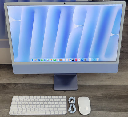 2024 Apple iMac 24" M4 4.5GHz 16GB RAM 256GB SSD Blue MWV13LL/A