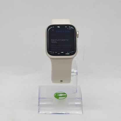 GPS Only Apple Watch SE 2nd Gen 40MM Starlight Aluminum Sport Band MXEF3LL/A