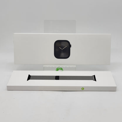 New Unlocked Apple Watch Series 10 42MM Slate Titanium Stainless Milanese Loop