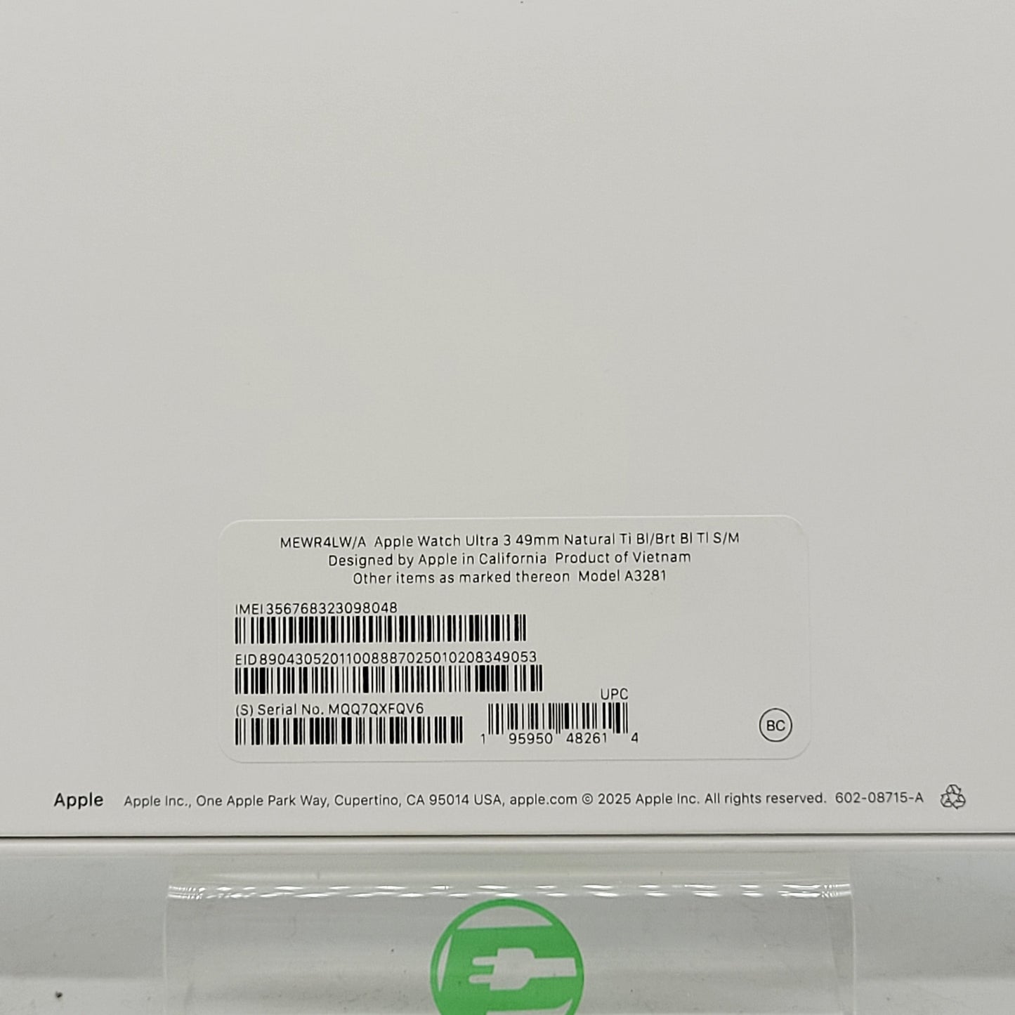 Unlocked Apple Watch Ultra 3 49MM Natural Titanium Blue Trail Loop MEWR4LW/A