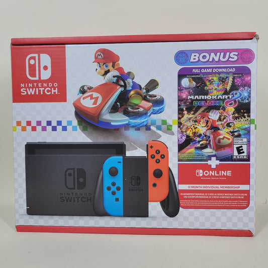 New Nintendo Mario Kart 8 Deluxe Bundle Video Game Console Red/Blue