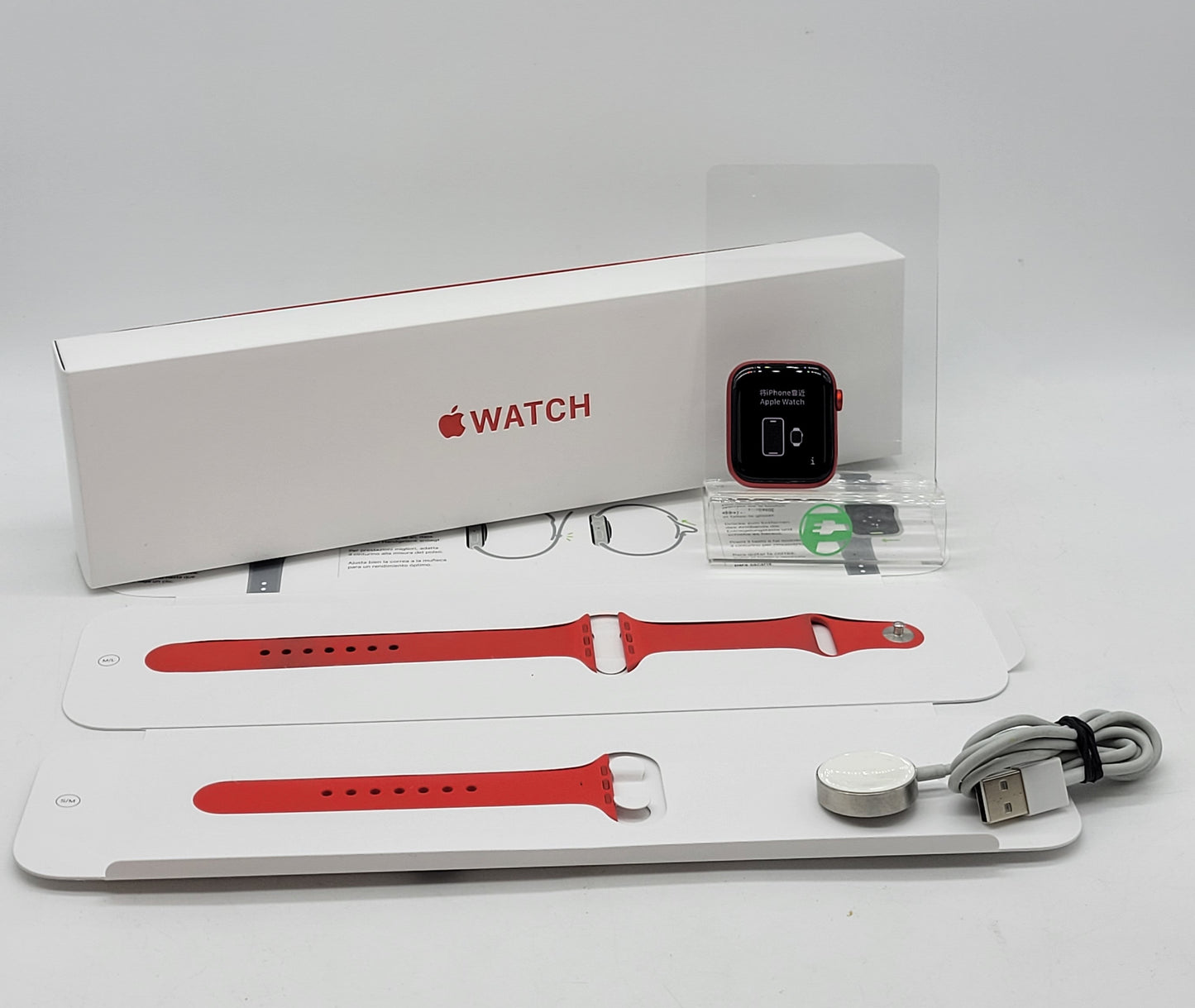 GPS Only Apple Watch Series 6 44MM Product Red Aluminum Red Sport Band M00M3LL/A