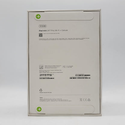 New Factory Unlocked Apple iPad mini (A17 Pro) 512GB Space Gray MYHC3LL/A