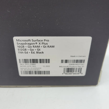 Microsoft Surface Pro 11th Edition 2076 13" Snapdragon X Plus 3.4GHz 16GB 512GB