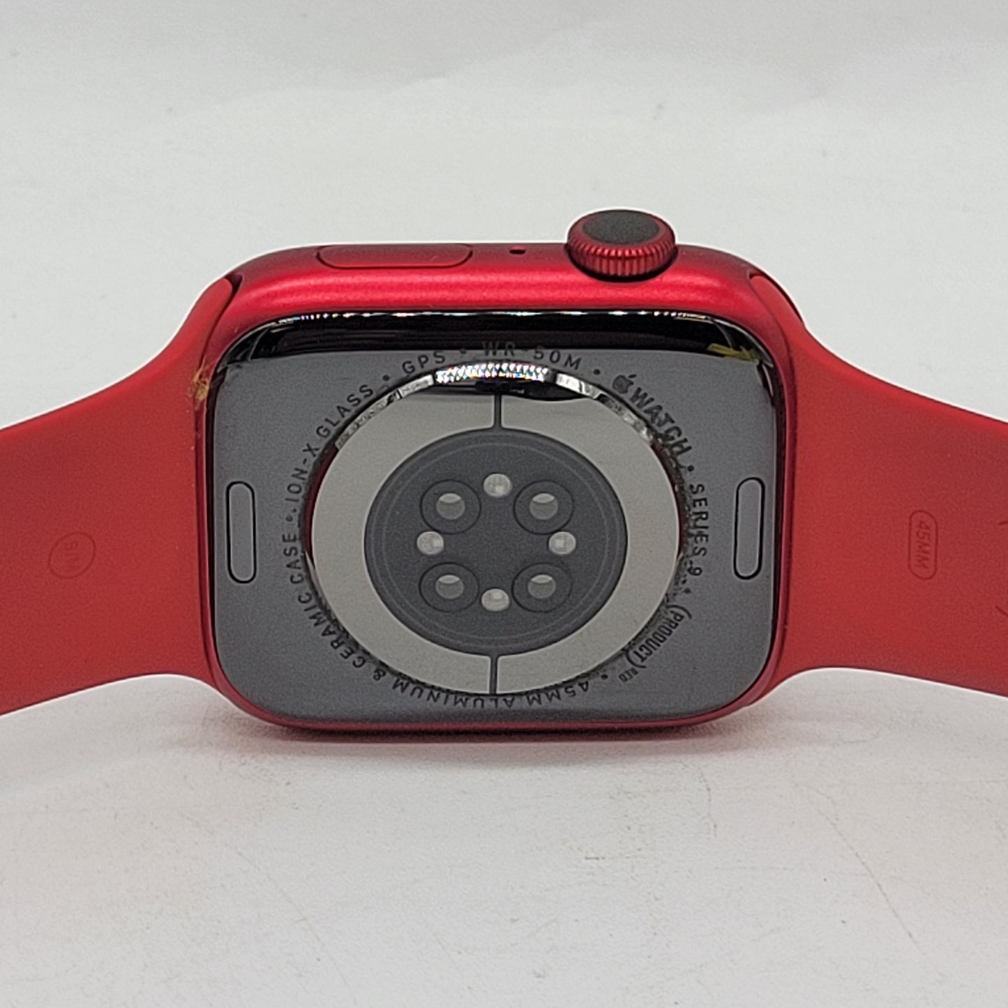 GPS Only Apple Watch Series 9 45MM Product Red Aluminum Red Sport Band A2980