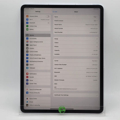 Factory Unlocked Apple iPad Air 13" M2 128GB Purple  MV6U3LL/A