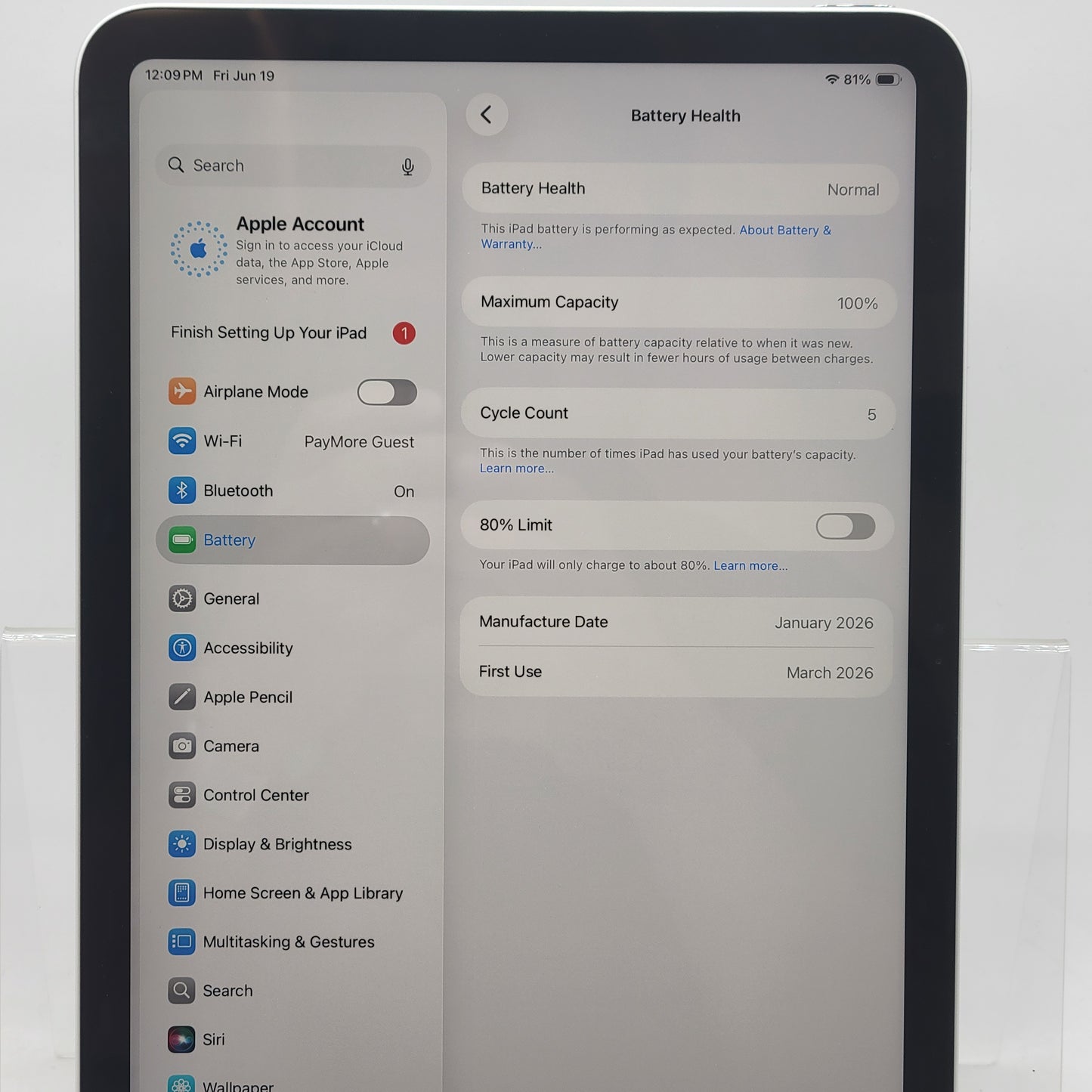 WiFi Only Apple iPad 11" (A16) 128GB Silver MD3Y4LL/A