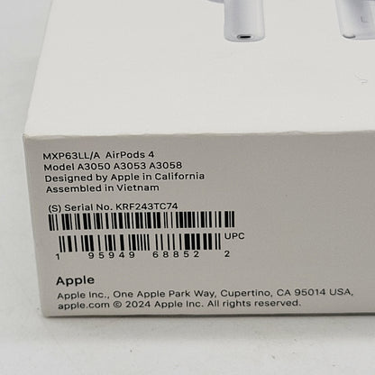 New Apple AirPods 4th Gen with Charging Case A3053 A3050 A3058 MXP63LL/A