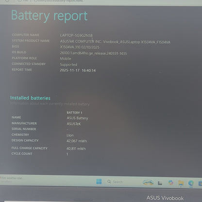 Asus Vivobook 15 F1504V 15.6" i5-1334U 1.3GHz 8GB RAM 512GB SSD