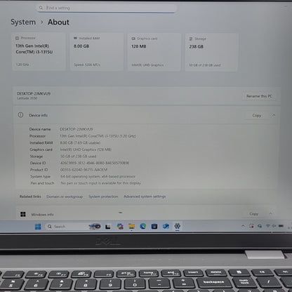Dell Latitude 3550 15.6" i3-1315U 1.2GHz 8GB RAM 256GB SSD