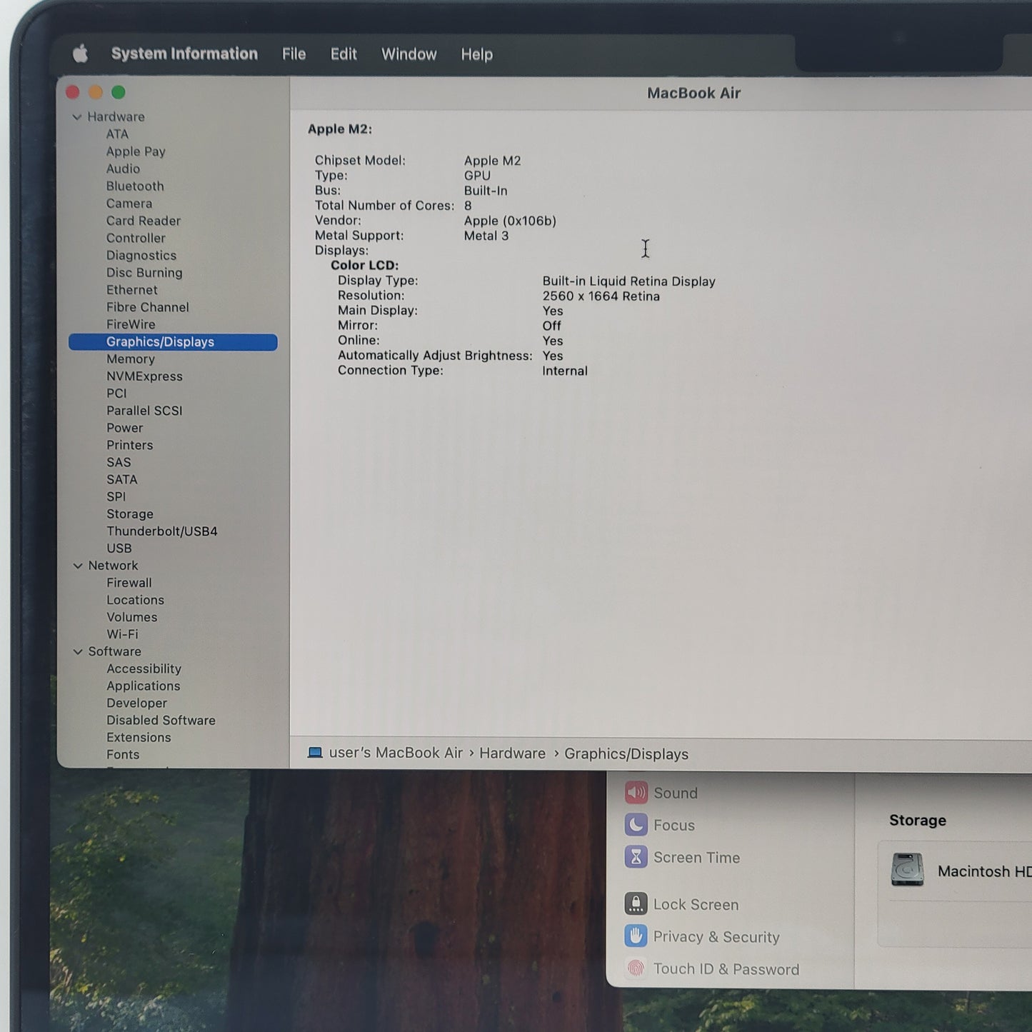 2022 Apple MacBook Air 13.6" M2 8 Core 3.5GHz 16GB RAM 256GB SSD A2681