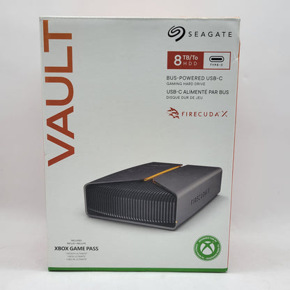 New Seagate External FireCuda X Vault 8TB USB-C to USB-C HDD STNL8000400