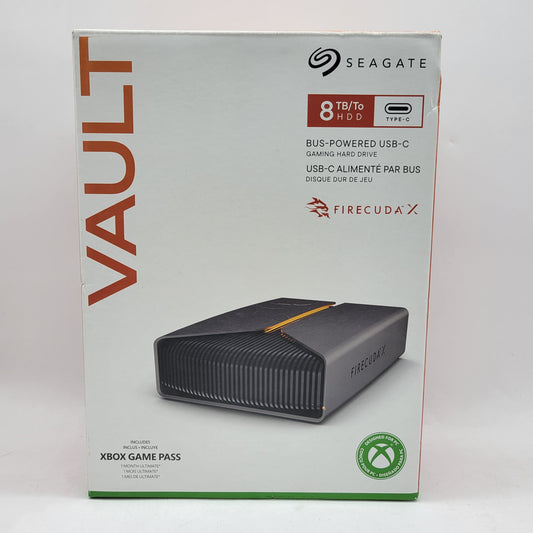 New Seagate External FireCuda X Vault 8TB USB-C to USB-C HDD STNL8000400
