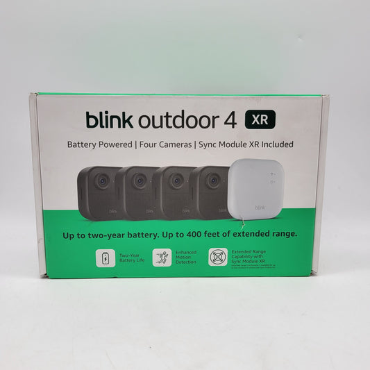 New Blink Outdoor 4 XR Wireless Battery Operated Outdoor Security Four Cameras