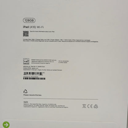 New WiFi Only Apple iPad 11" (A16) 128GB Silver MD3Y4LL/A
