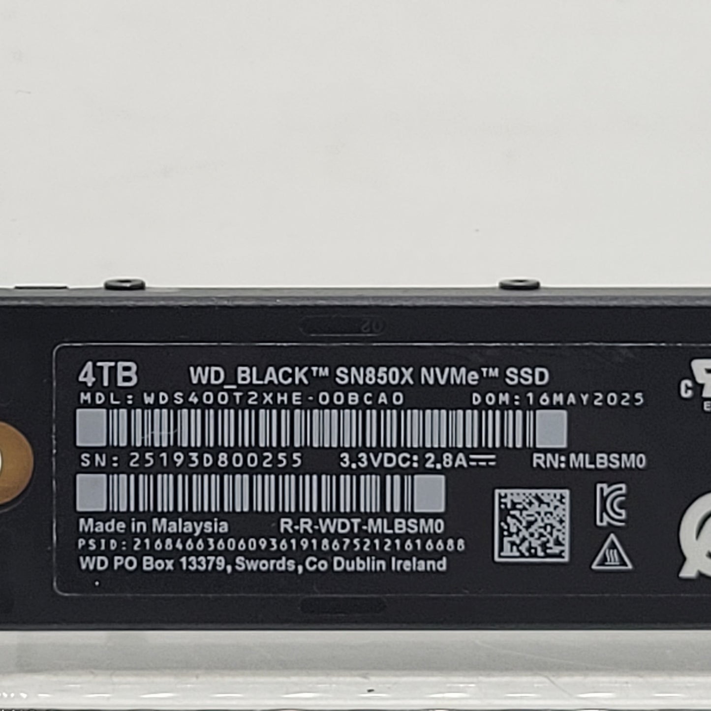 Western Digital WD 2280mm Black SN850X 4TB M.2 NVMe Gen 4.0 x 4 SSD
