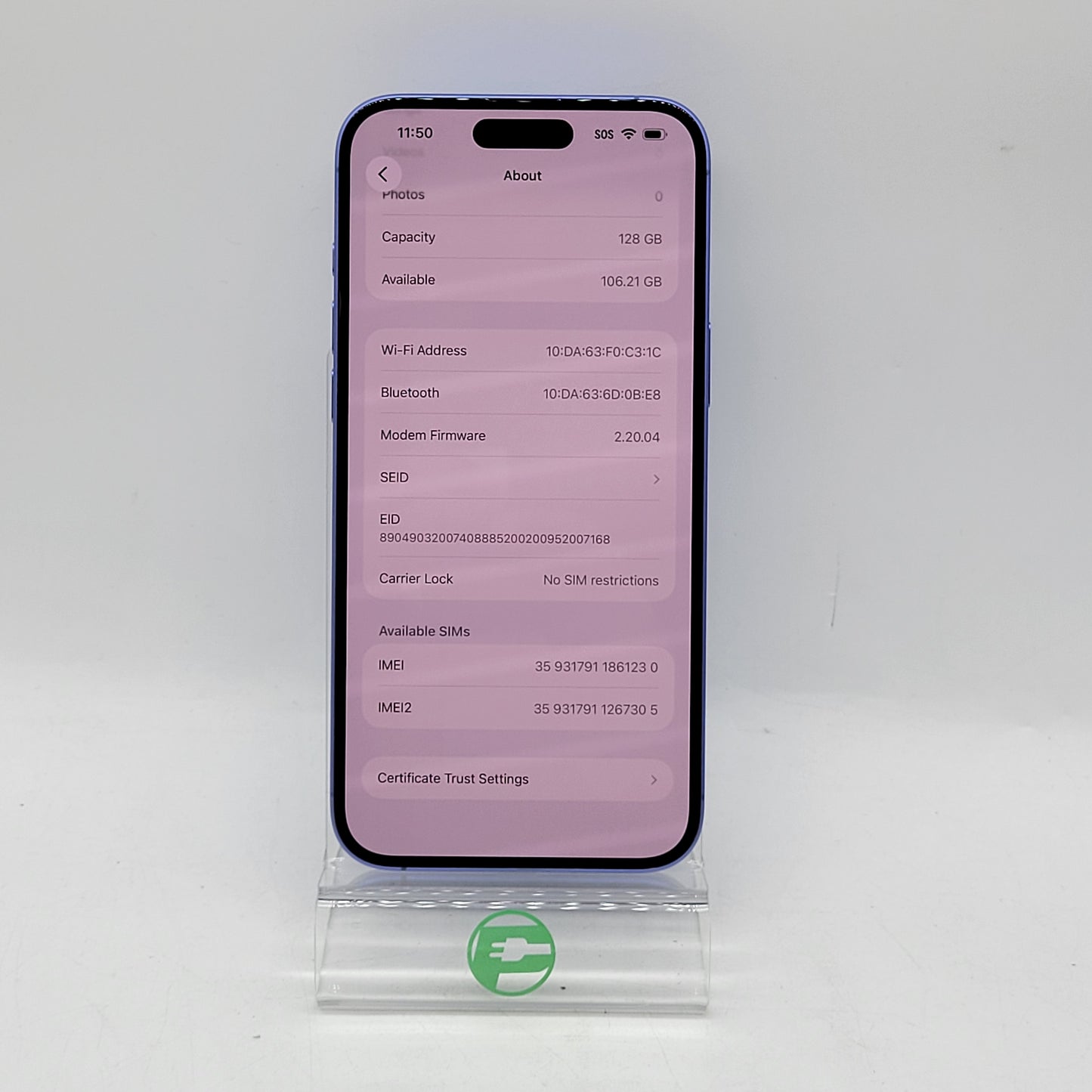 Factory Unlocked Apple iPhone 16 Plus 128GB Ultramarine MXUW3LL/A