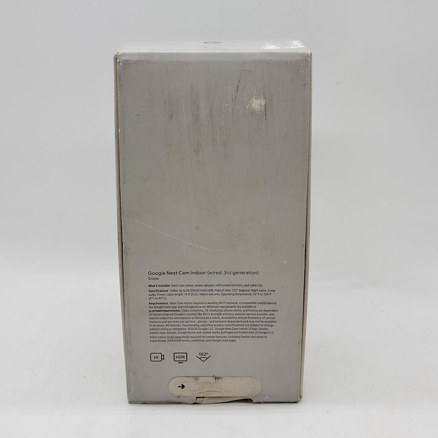 New Google Nest Cam 3rd Gen Indoor Camera Black/White G1NRR